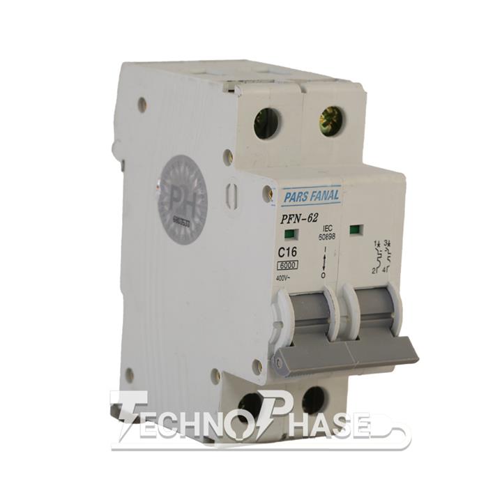 کلید مینیاتوری دو پل 20 آمپر پارس فانال مدل PFN-62